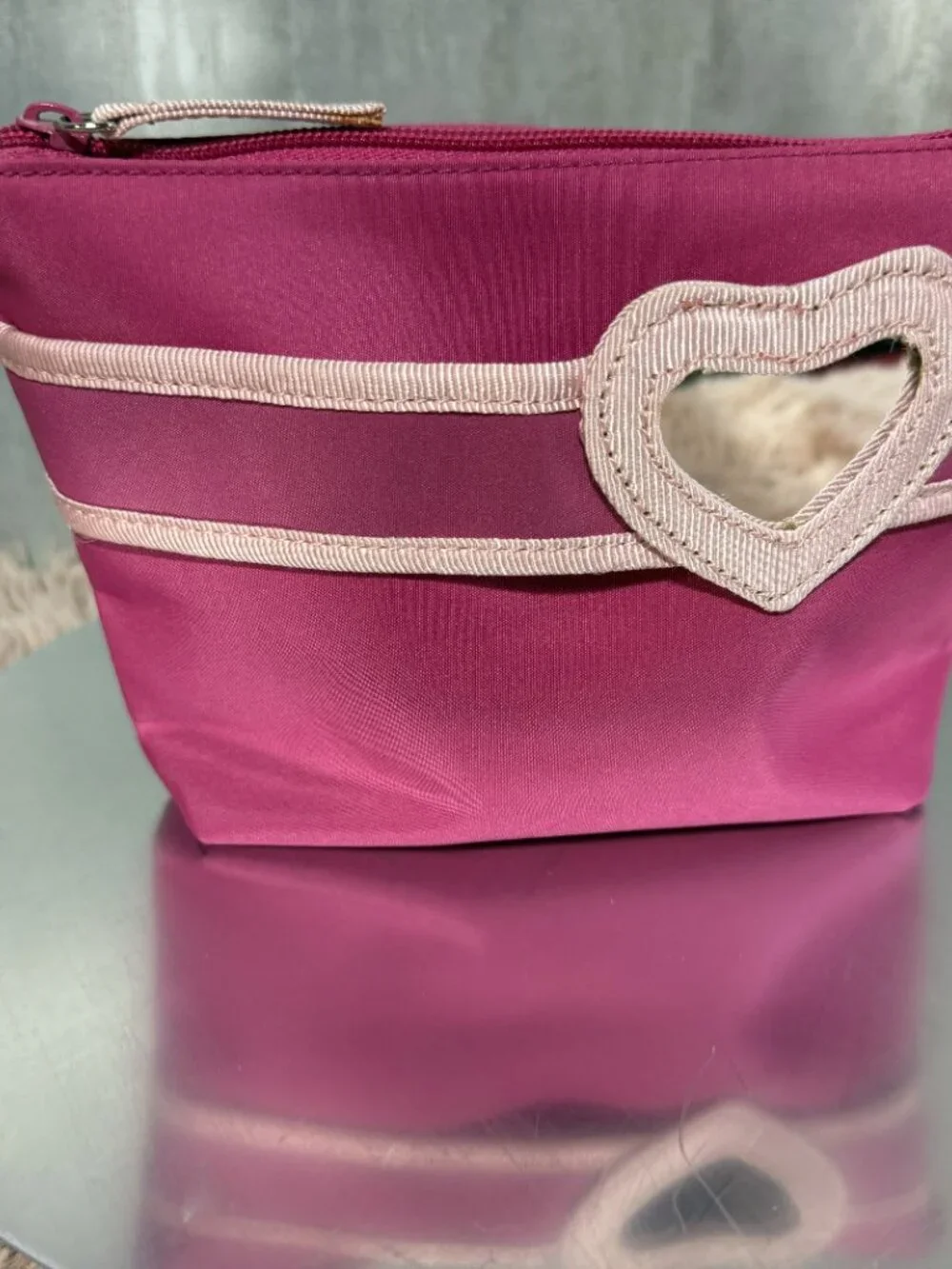 EUC Cosmetic bag with heart mirror - Pink